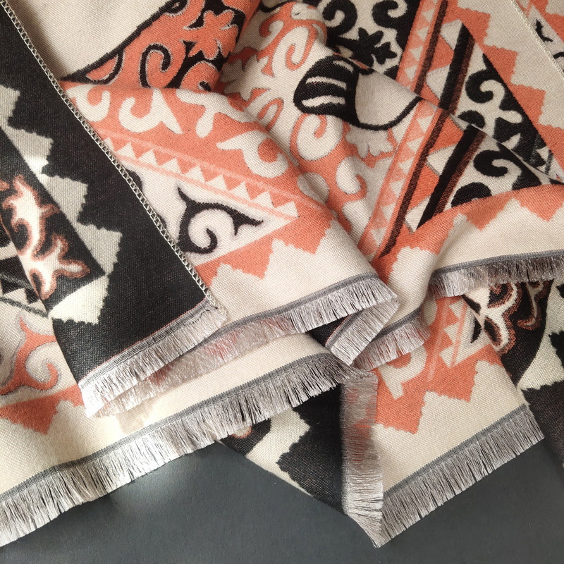 Bufanda de imitación de cachemir geométrica para mujer invierno_voghion.com