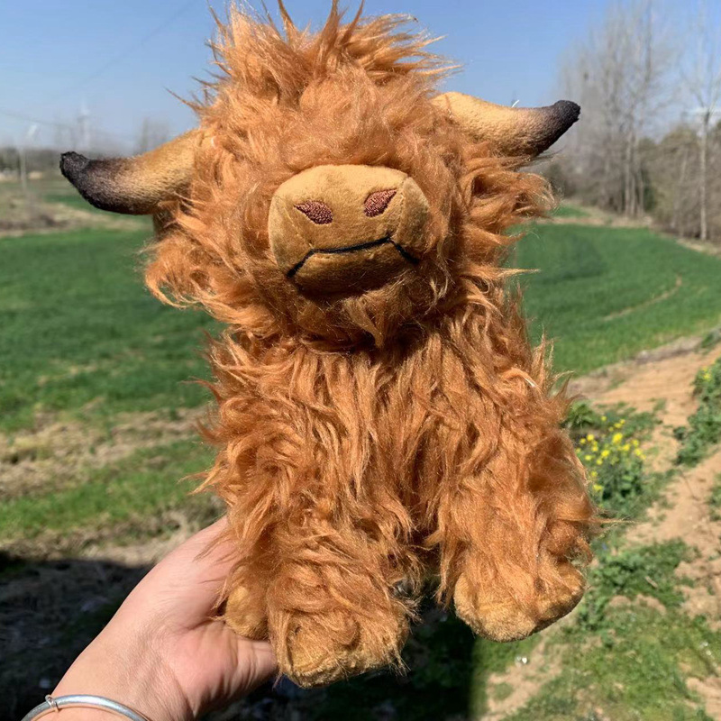跨境现货长毛牛Highland Cow仿真苏格兰高地牛动物毛绒玩具公仔