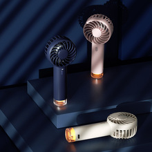 学生宿舍迷你手持风扇USB小巧便携户外露营降温挂绳氛围灯小风扇