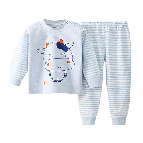 2024 new children's autumn and winter colorful cotton underwear for children, boys and girls, cotton autumn clothes and long trousers base set