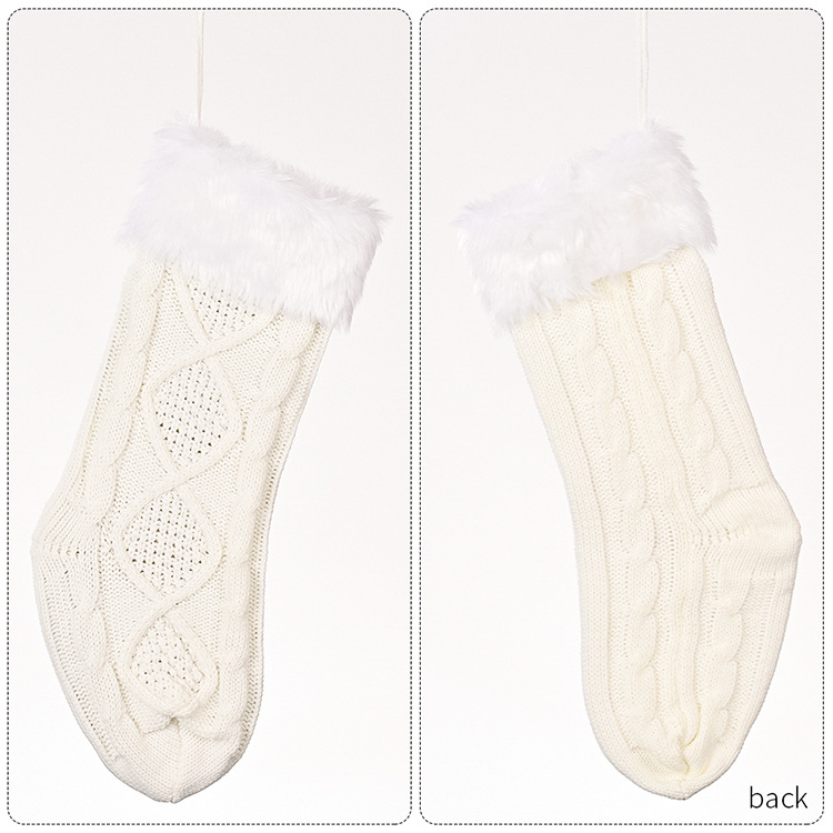 Wholesale Christmas White Raw Edge Knitted Socks Decoration Nihaojewelry display picture 1