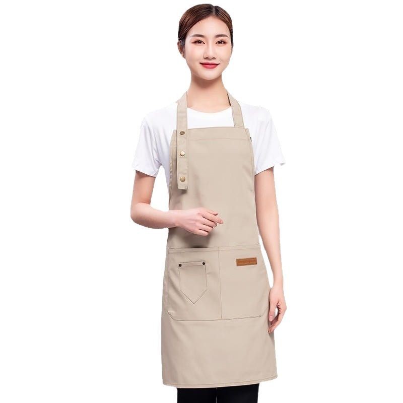 家用厨房帆布防水耐脏围裙三扣调节logo印字宣传餐饮烘培工作服女|undefined