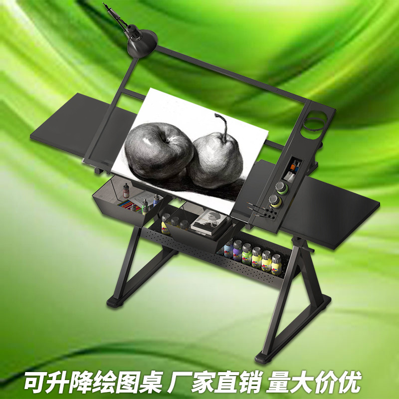 Factory Tempered Glass Drawing Table Liftable Tilt Design Engineer Workbench Art Classroom Drawing Table