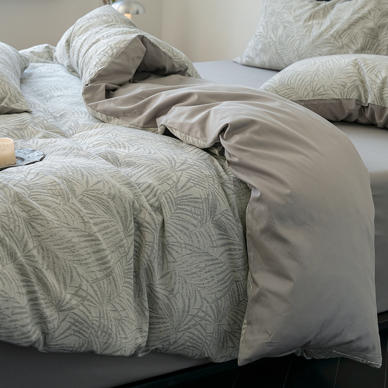 60 años de lujo ligero algodón cama de cuatro piezas set 100 algodón de tres capas de hilo de cama de alta calidad colcha sábanas dormitorio cama gaza