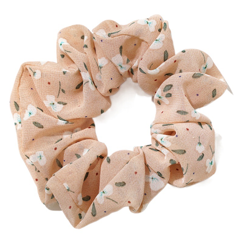 Tela de gasa de verano intestino grueso anillo de pelo cuerda floral dulce chica pelo anillo cabeza accesorios lazo cabeza banda de goma en stock presente pelo
