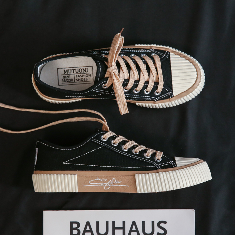 Zapatillas de Lona Estilo Coreano Primavera 2024, Zapatillas Bajas para Mujer, Zapatillas Informales Retro de Tela, Zapatillas Vulcanizadas de Goma F110