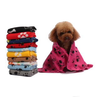 Free Shipping for Orders over 100 Pieces, Dog Double-Sided Velvet Blanket, Warm Pet Blanket, Cat and Dog Paw Print Blanket, Sleeping Pad, Pet Pad