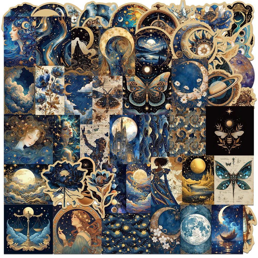 50 золотых космических вихревых наклеек DIY чехол для телефона чемодан для ноутбука ручная запись самоклеящий водонепроницаемый наклейка