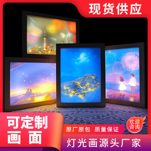 灯光画发光画抖音爆款跨境亚马逊床头LED淳言发光装饰画ins风-阿里巴巴