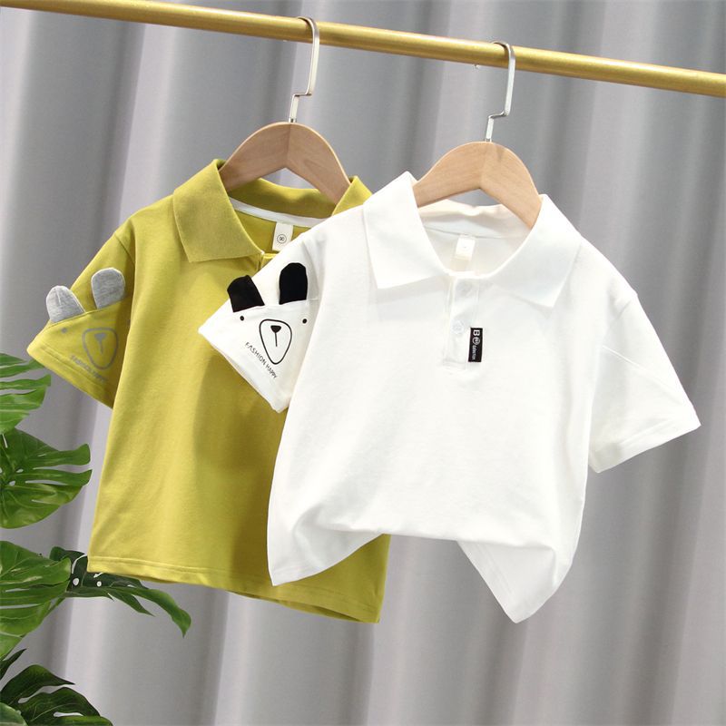 T093-Sleeve Dog Polo Shirt-Simple, Fashionable, Comfortable, Versatile Summer T-Shirt for Children