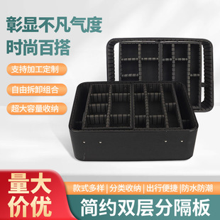 Inner Frame Abs Honeycomb Board Makeup Case with Double-Layer Partitions, Expandable Makeup Honeycomb Board, Custom Honeycomb Structure Design