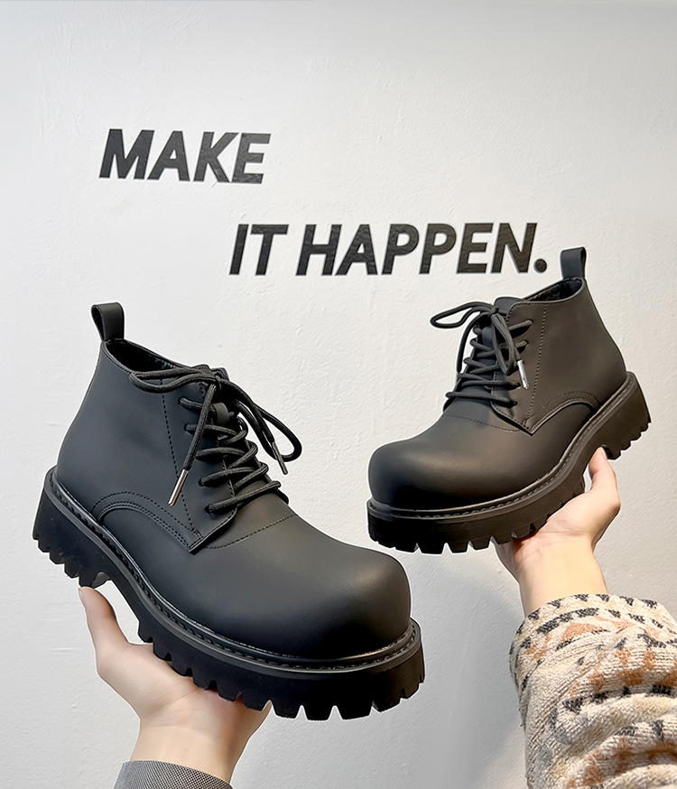 Herren Leder Chukka Boots Mit Dicker Sohle Im Arbeitsstil_voghion.com