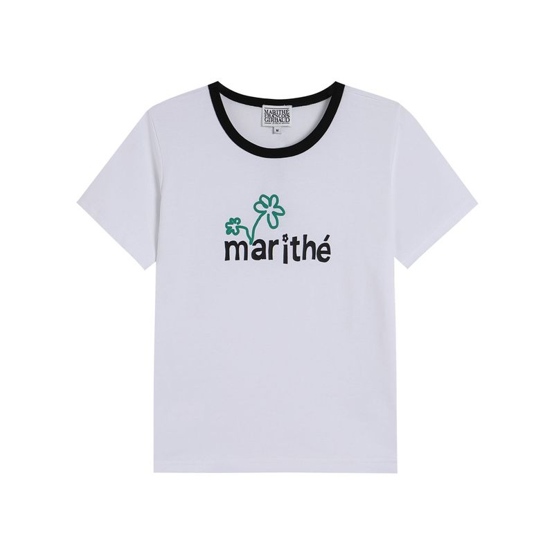 クロスボーダー マリテ 半袖 ハイユンジン同風 ショート スリム ゆったり ホットガール Tシャツ ピュアコットン 右肩 ラグランスリーブ 男女兼用|undefined