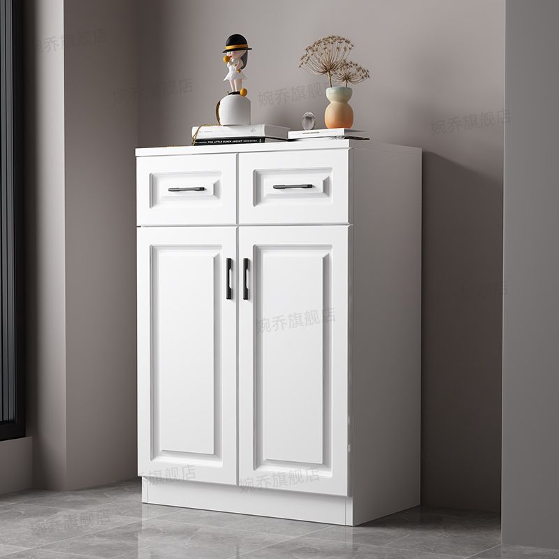 European-Style Balcony Cabinet Solid Wood Storage Cabinet with Drawers Sun Protection and Moisture-Proof Shoe Cabinet Sundry Storage Cabinet Bay Window Cabinet Nailed