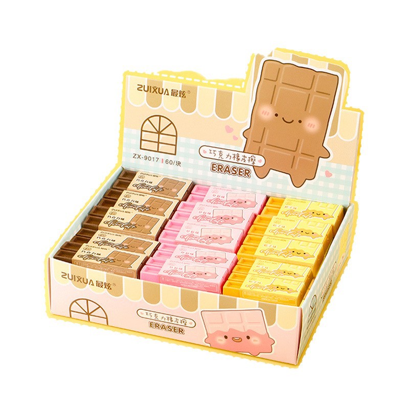 El chocolate divertido viene con su propia goma de borrar perfumada