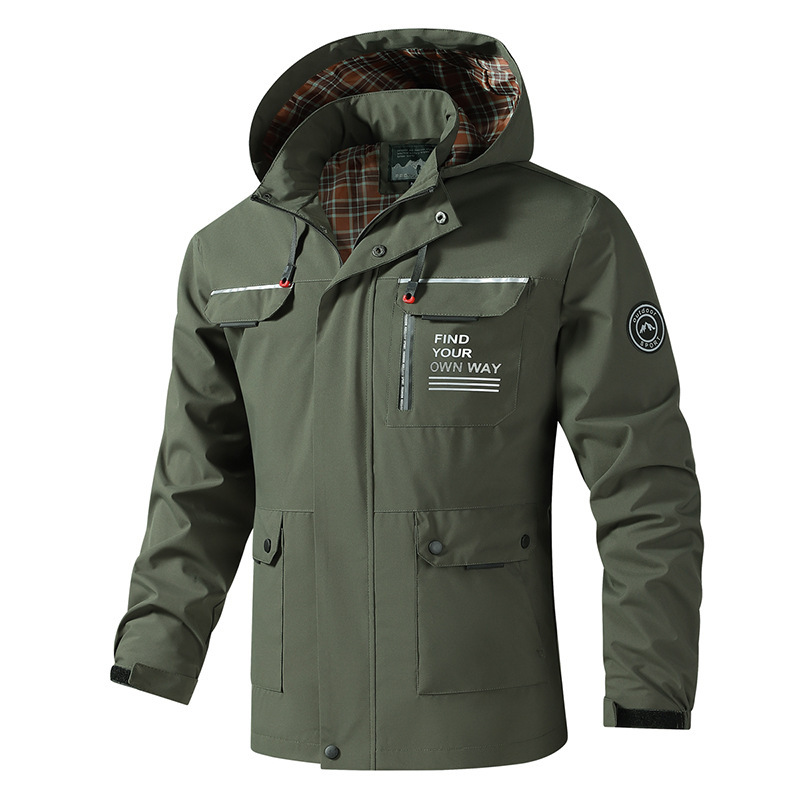 Cross-Border Casual Jacket Parka Coat Foreign Trade Hooded Windbreaker Men's New Waterproof Hooded Outdoor Men's Clothing Cross-Border Casual Jacket Parka Coat Foreign Trade Hooded Windbreaker Men's New Waterproof Hooded Outdoor Men's Clothing