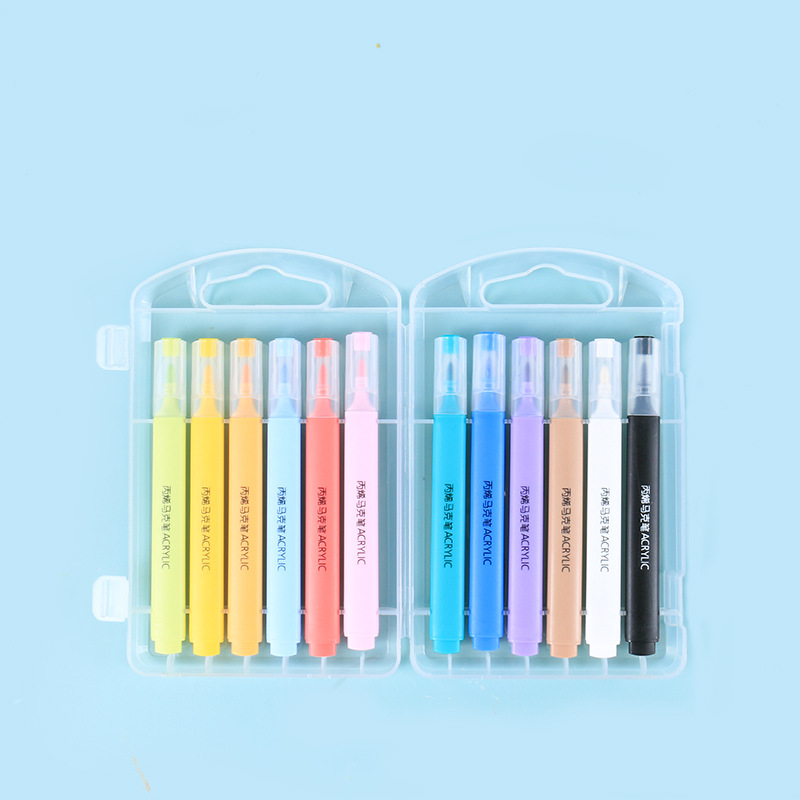 Triángulo de acrílico marcador a base de agua estudiante de primaria 48 colores impermeable color opaco Goka acuarela pluma arte infantil pincel