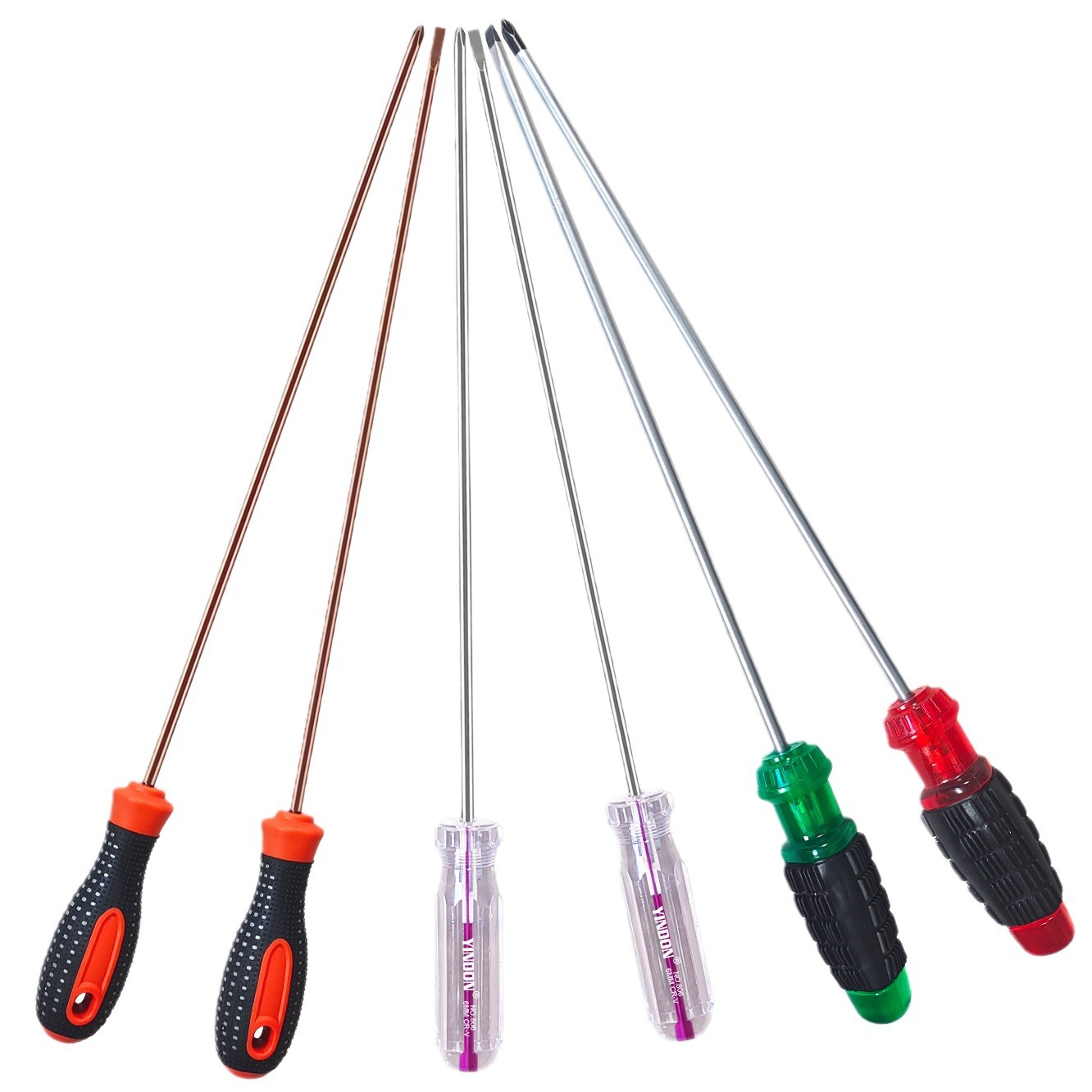 Destornillador largo de 4mm de cromo vanadio, destornillador de destornillador magnético fuerte extendido de grado industrial