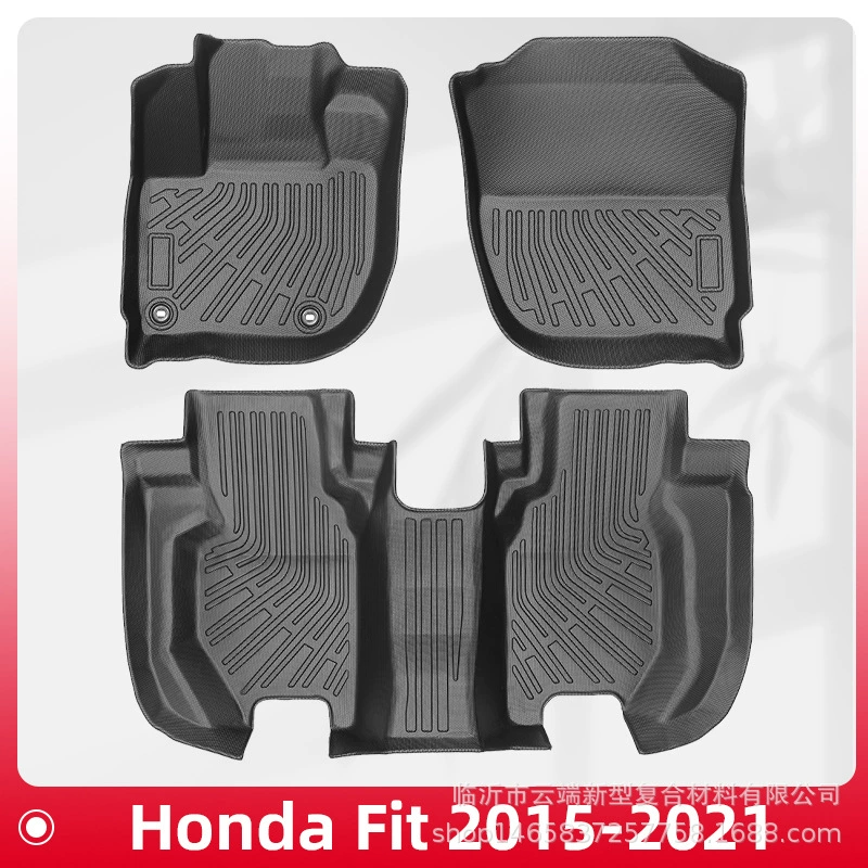 Подходит для Honda Fit 2015-2021, коврики в салон из TPE, 3D, всепогодные, коврик в багажник