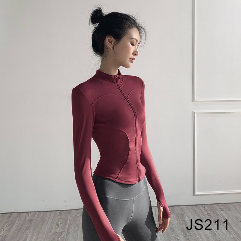 瑜伽服套装女秋季速干立领长袖运动外套上衣大码普拉提训练健身服|undefined
