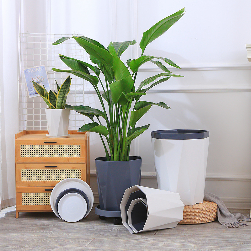 树脂花盆塑料高颜值客厅大号口径绿植加厚盆栽天堂鸟散尾葵发财树