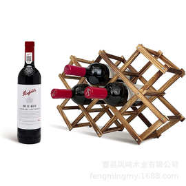木质红酒架摆件葡萄酒架子家用小型简约红酒柜展示架红酒格子