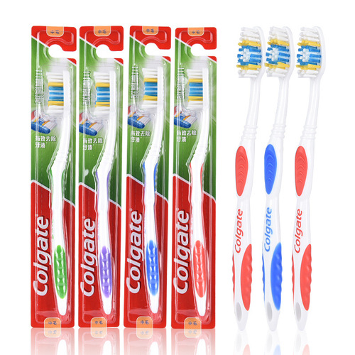 Colgate Toothbrush Cleaning Medium Hair Toothbrush Wholesale Adult Family Pack Hard-Bristled Household Full Box Clean Portable