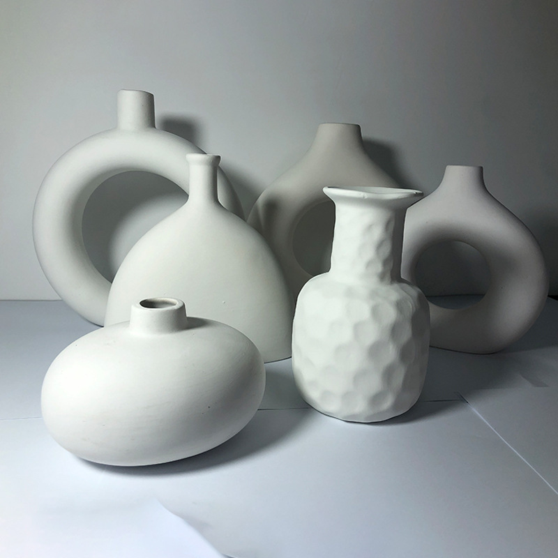 メーカー純白陶磁器花瓶シンプル家庭用吊蘭緑羅多肉植木鉢庭園室内テーブル飾り物花瓶|undefined