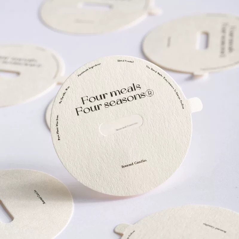 Rough Matte Tree Pattern Aromatherapy Dust Cover Custom-Made Candle Trademark Logo Label Custom Paper Card Printing