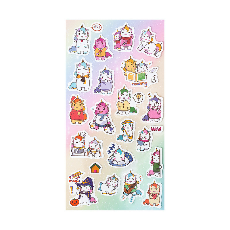 18 Diario de dibujos animados de animales pegatinas planas DIY álbum Diario material decorativo pegatinas de juguete para niños