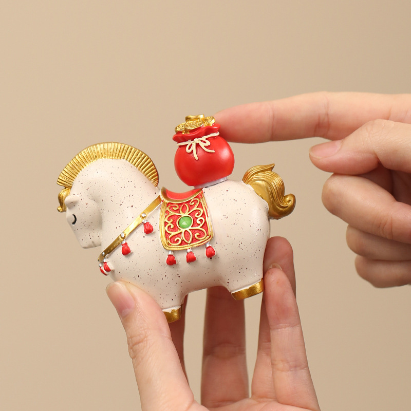 Guochao 馬の装飾品、ハイエンドのニッチワークステーション、デスクトップオフィス、ティーペット、装飾工芸品、手作りの誕生日プレゼント|undefined