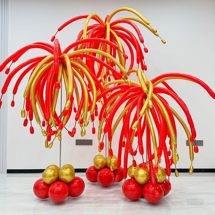 Palloncini colorati lunghi a forma di fuochi d'artificio per decorazioni di compleanno, decorazioni a colonna, Primo Maggio, Festa del Lavoro, Festa dei Bambini._voghion.com