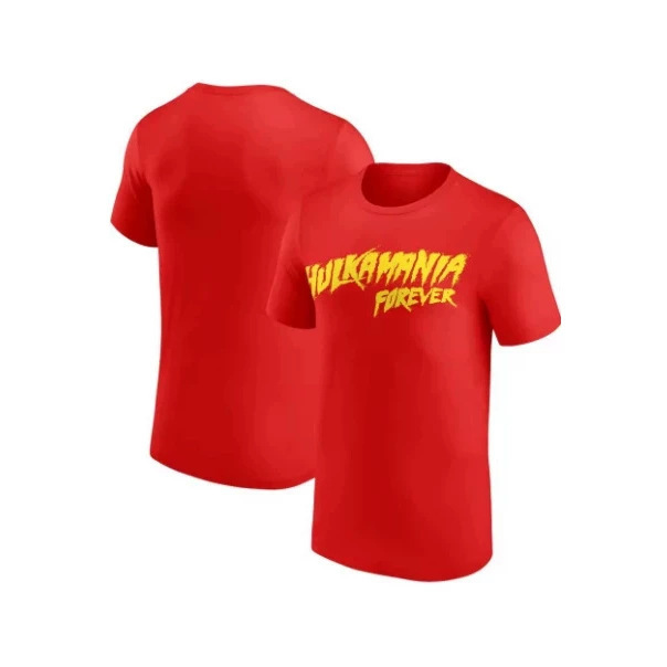 Men's Hulk Hogan Forever Rules T-Shirt 3D Printed Outdoor Sports Quick-Dry Short-Sleeve T-Shirt for Everyday Wear