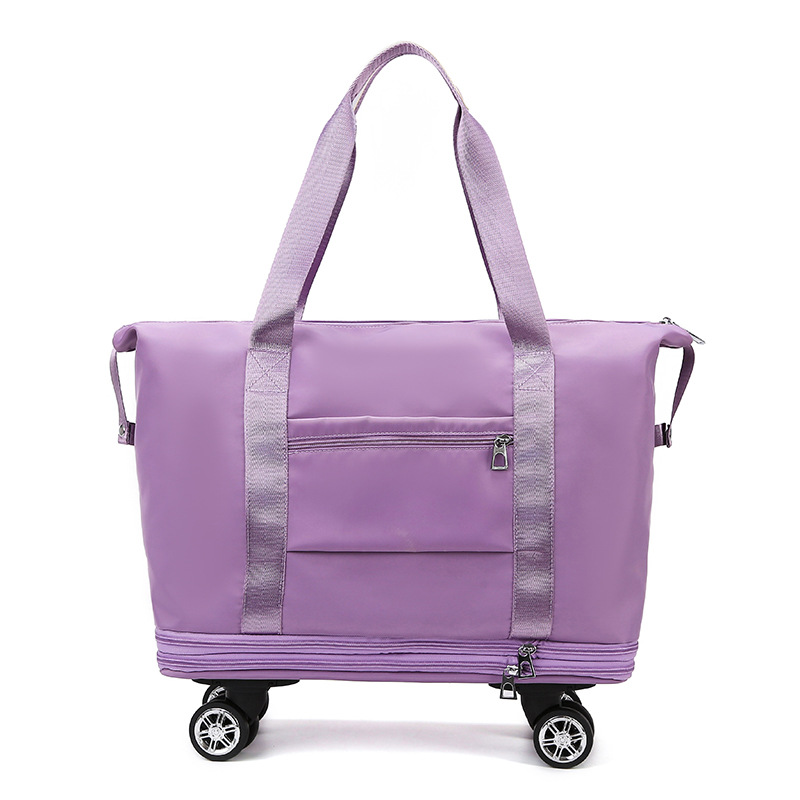 Bolsa de viaje de gran capacidad, rueda universal, bolsa de fitness deportiva extensible de doble capa portátil, bolsa de almacenamiento de viaje de viaje de corta distancia