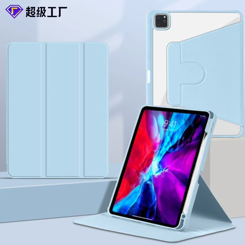 Вращающийся акриловый чехол для iPad 10-го поколения с держателем пера, поворот на 360°, вращающийся кожаный чехол Air4/5Pro 12.9 дюйма