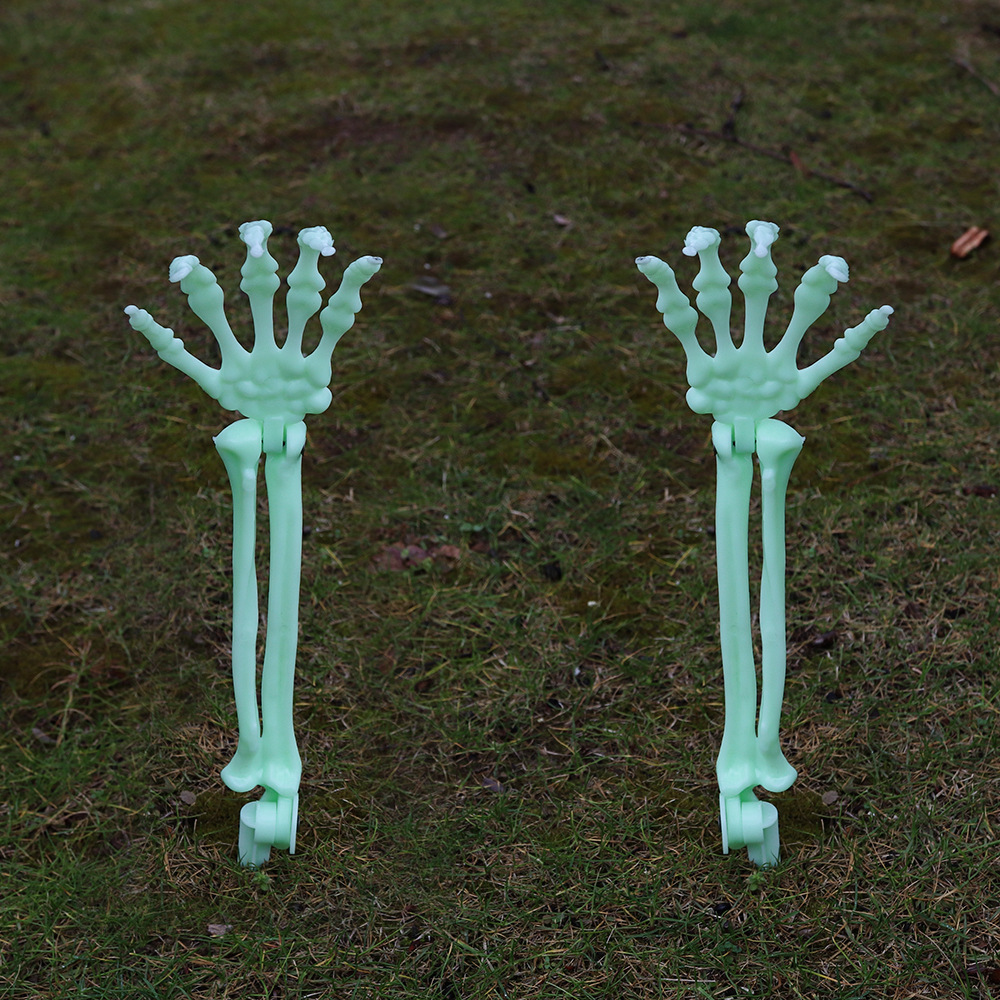 Halloween esqueleto conjunto de esqueleto simulación de plástico humano hueso de mano cráneo adornos de decoración del día fantasma props