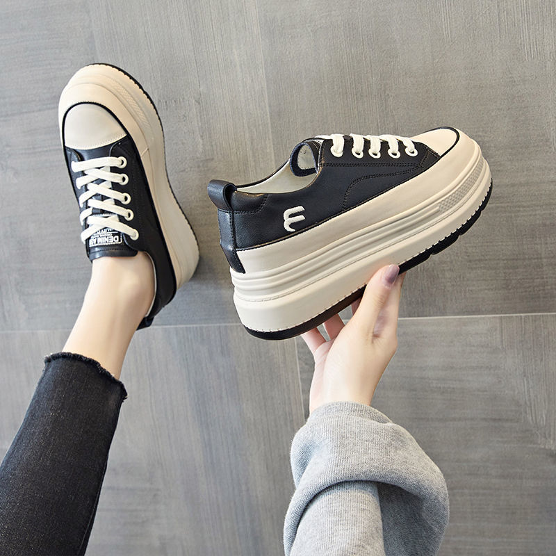 Children's Leather Trainers With Thick Soles And Height Increase_voghion.com