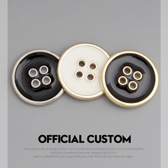 Metal button wool coat suit western suit sweater open jacket women's clothing exquisite large four-eyebrow buttons