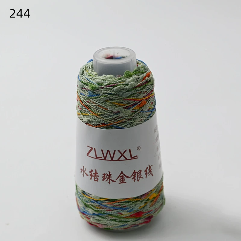 Woven silk threads handmade, 50 gram, gold and silver