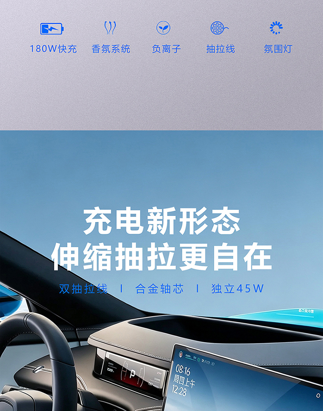 Suitable for Xiaomi's New Su7 Car Charger Docking Station Crystal Fragrance System Aromatherapy Typec Super Fast Charging
