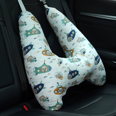 Seat belt shoulder pad anti-collar neck baby pillow - submarine-washableupgrade-linercotton-breathable-5566cm