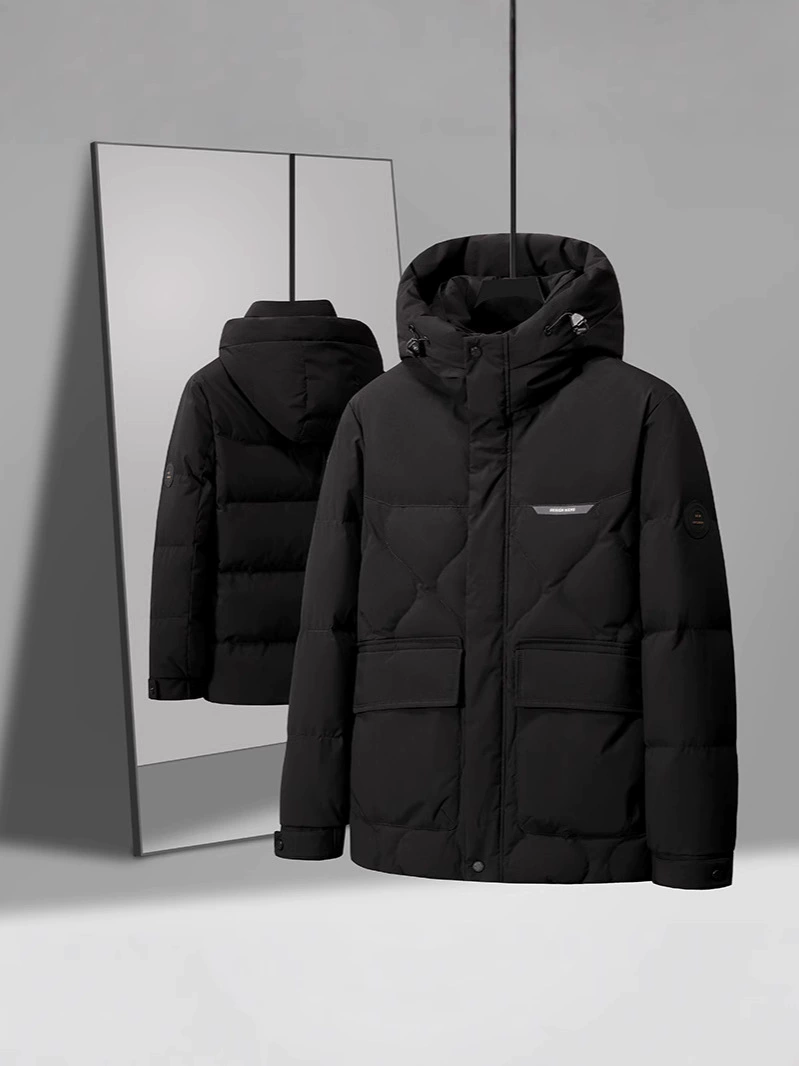 Men’s short hooded down jacket, warm and anti‑static, leisure style, sizes M–4XL