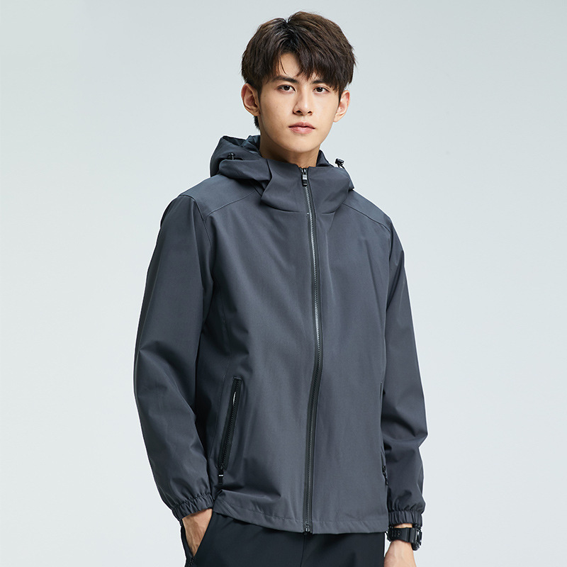 Cross-Border Jacket for Men, Casual Outdoor Thin Jacket, Mountaineering Hooded Waterproof and Windproof Workwear with Logo Printing Cross-Border Jacket for Men, Casual Outdoor Thin Jacket, Mountaineering Hooded Waterproof and Windproof Workwear with Logo Printing