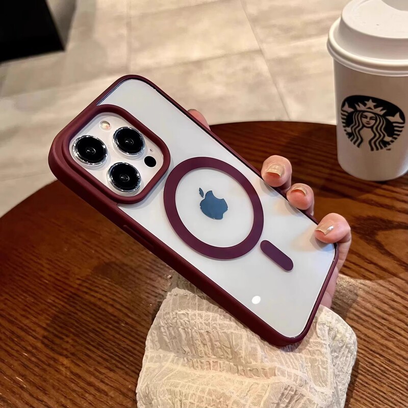 适用iPhone17手机壳亚克力磁吸苹果16马卡龙硅胶透明15promax硬套|undefined