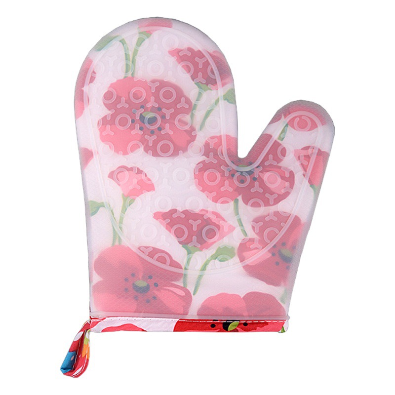 Guantes de silicona acolchados con algodón, guantes aislantes de silicona para horno de microondas, guantes antiescaldaduras de cocina resistentes a altas temperaturas, guantes de horno personalizados