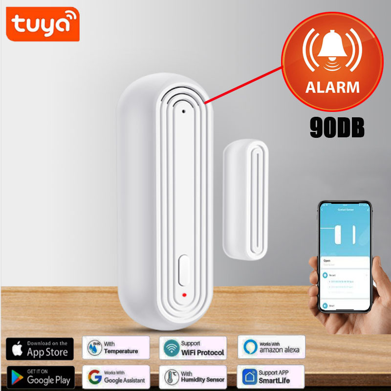 Door alarm sensor 涂鸦WiFi 门窗报警器现场报警门磁联动报警