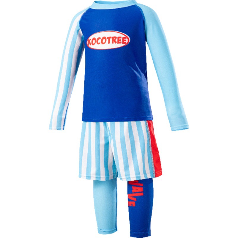 KK Tree Traje de baño para niños Traje de baño dividido para niños Clase A Traje de baño para niñas Protector solar Pantalones de manga larga para bebés