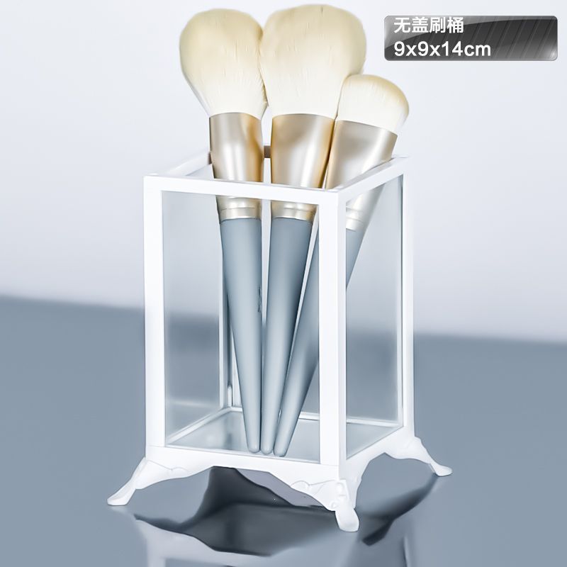 덮개가없는 흰색 브러시 보관 상자