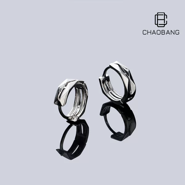 Geometric Diamond Earrings Men's Hip-Hop All-Match Earrings Women's Fashionable Summer Personality Design High-Level All-Match Accessories Jewelry