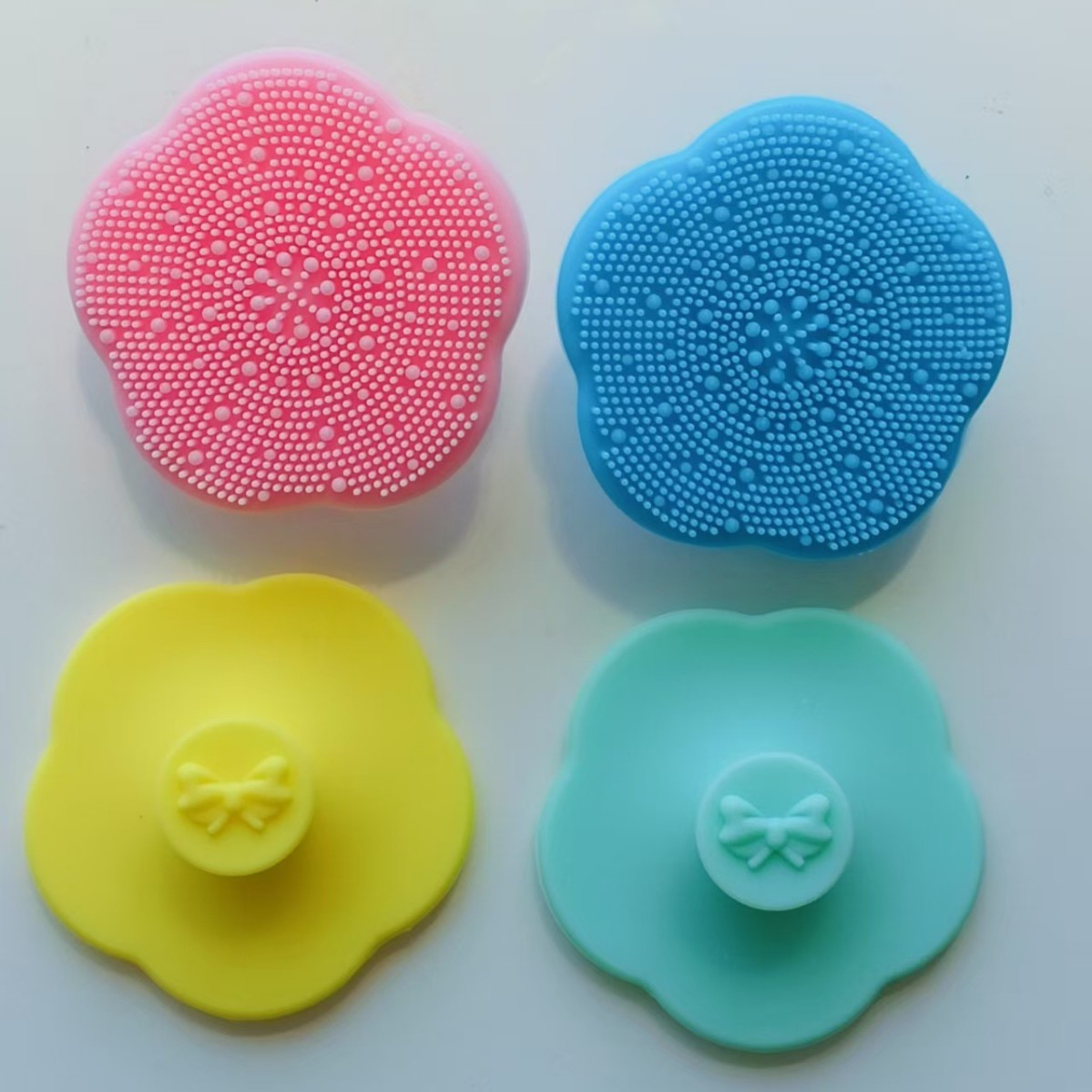 Flores de silicona cepillo de baño para bebés cepillo de limpieza infantil cepillo de limpieza facial recién nacido cepillo de limpieza facial de pelo suave cepillo de limpieza facial